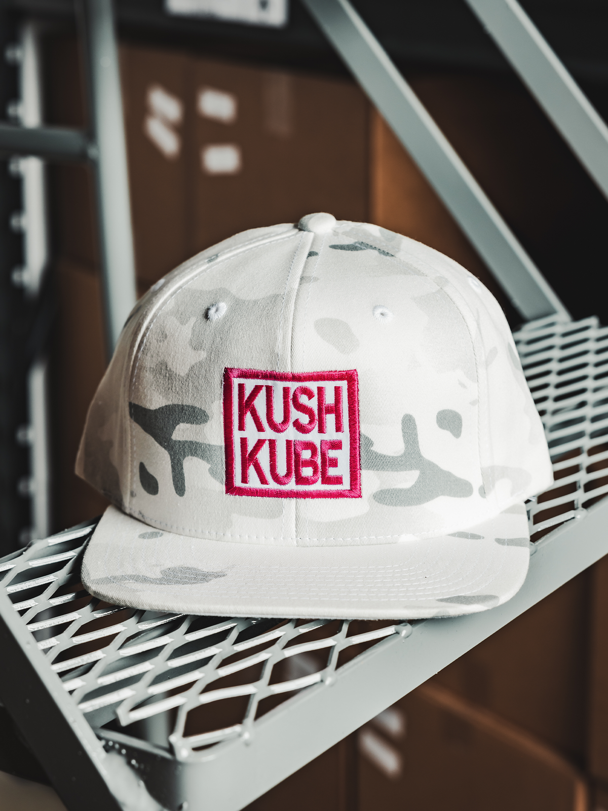Kush Kube Hat (White Camo/Pink)